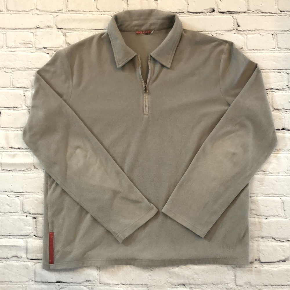 Prada 1/4 Zip Lightweight Fleece Pullover Jacket Sz L